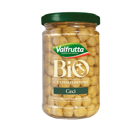 Valfrutta Ceci BIO in vetro 360 g, vaso di vetro con ceci chiari