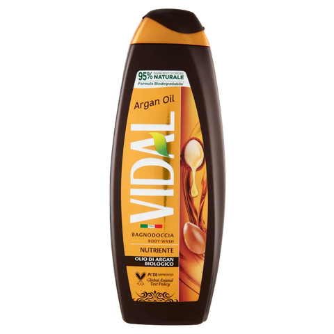Vidal Bagnoschiuma Argan Oil 500 ml, flacone con il calore dell'olio di argan
