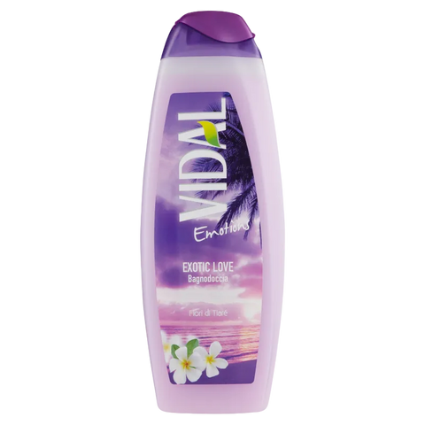 Vidal Bagnoschiuma Emotion Tiarè 500 ml, flacone con profumo floreale di fiore di tiarè