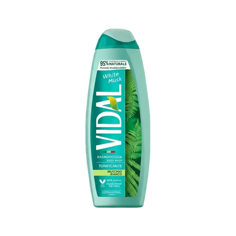 Vidal Bagnoschiuma White Musk 500 ml, flacone con profumo pulito di muschio bianco