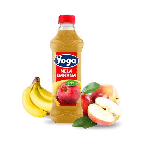 Yoga Mela Banana 1 L, bottiglia PET con bevanda cremosa chiara