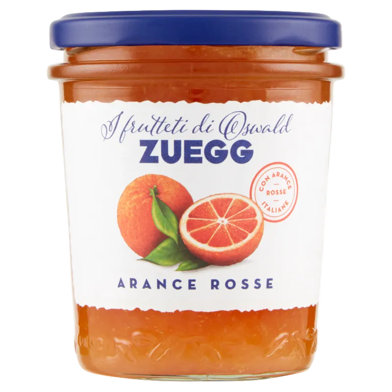 Zuegg Preparazione di Arance Rosse 320 g, glazen pot met blauwe deksel